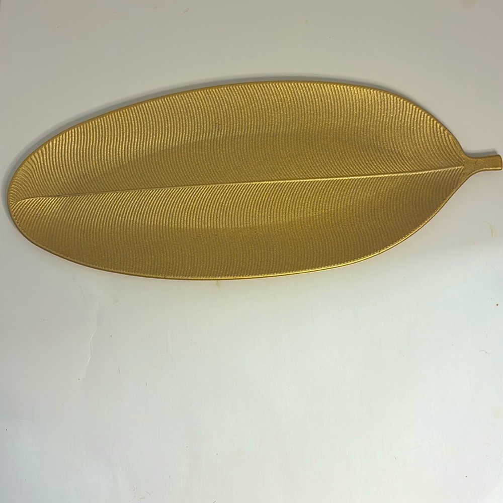 Chic Gold Leaf Accent Tray